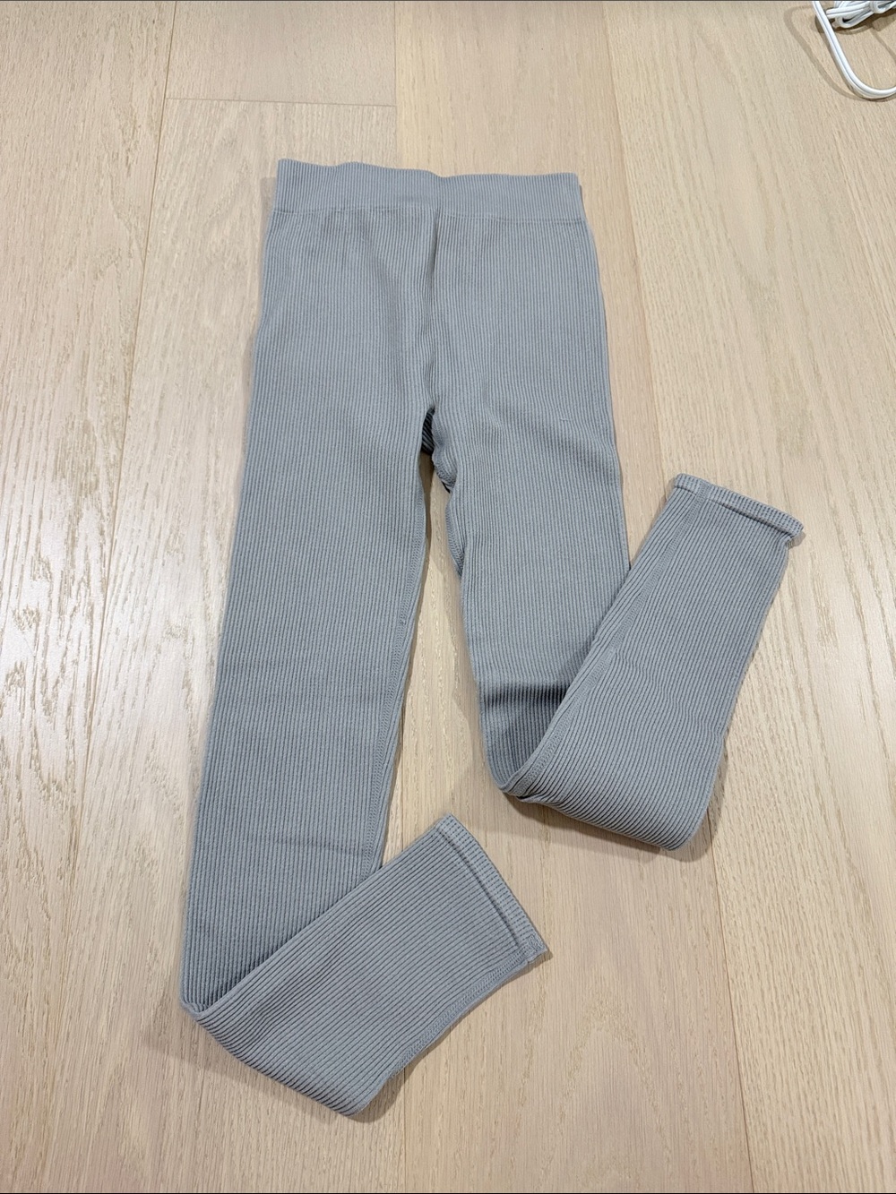 Zara Ribbed Leggings - Light Gray